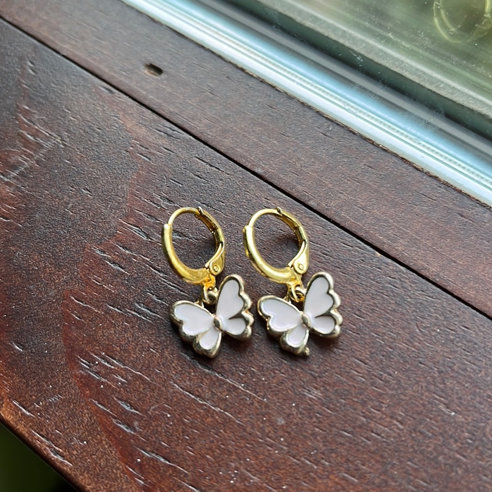 Butterfly huggie earrings